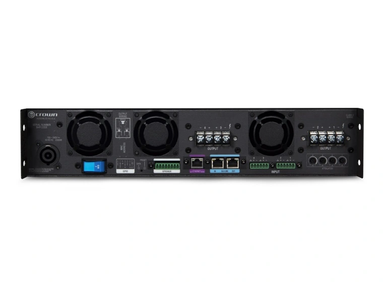 Crown DCi4|2400N installasjonsforsterker m. BluLink 4 x 2400W i 4ohm/70/100V 